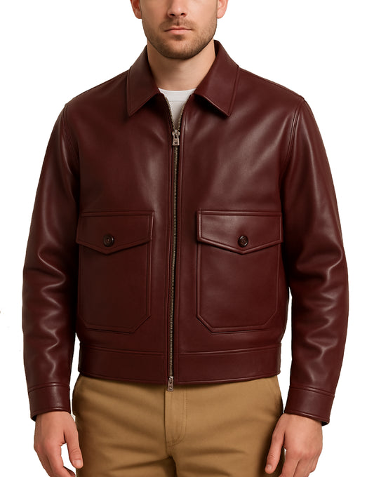 Mens-Cropped-Blouson-Leather-Jacket-UEJ-MAVTR-0005-front.webp