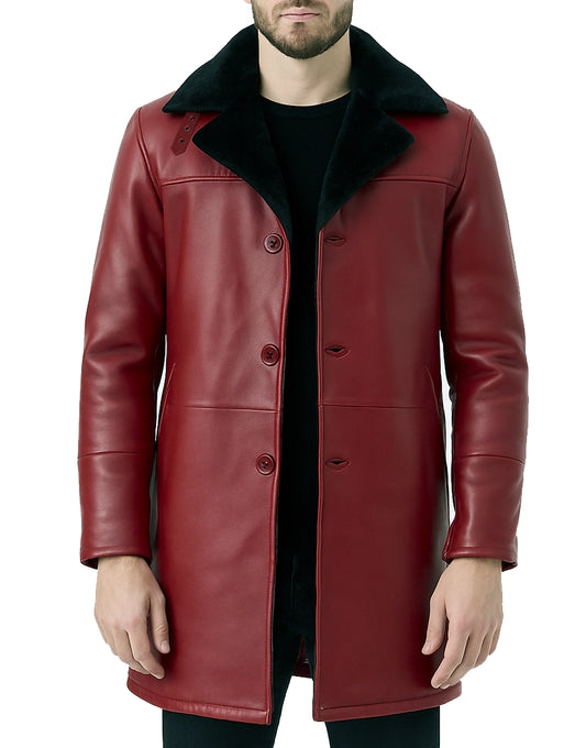 Mens-Maroon-Leather-Coat-with-Black-Shearling-MCOAT-0003-men-front-red.webp