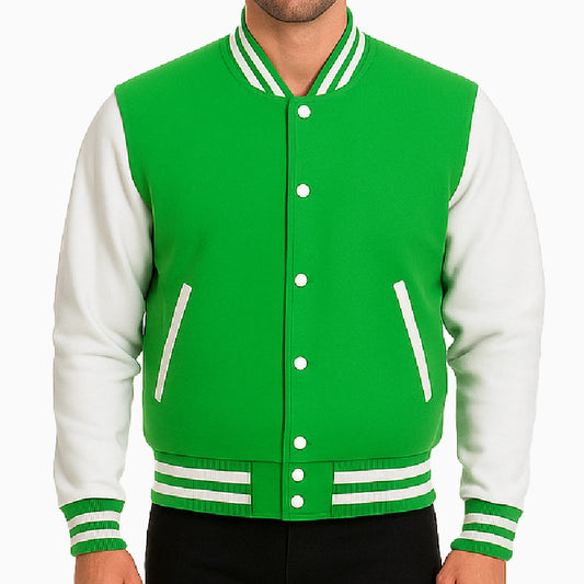 Men_sGreenandWhiteBaseballVarsityJacket