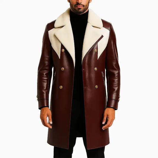 Men_sMaroonRealLeatherCoatShearlingCollar