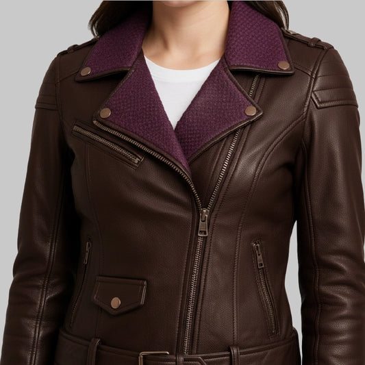 Women_sBrownMotorcycleLeatherJacket