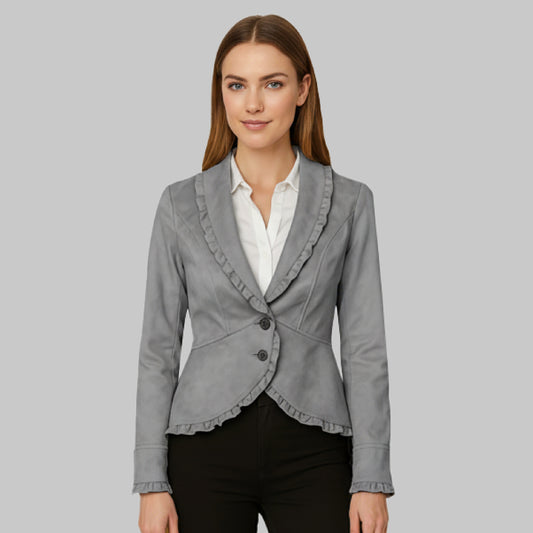 Women_sSuedeGrayLeatherBlazer