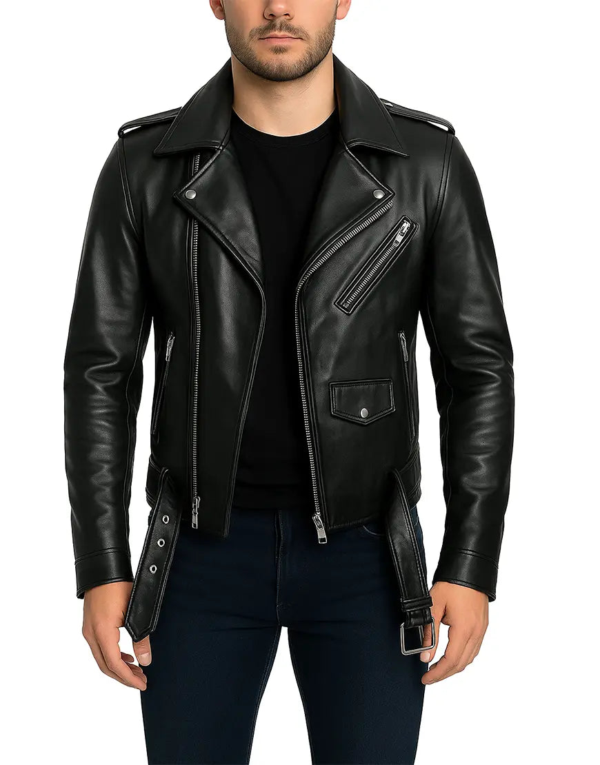 Mens-Black-Asymmetrical-Belted-Moto-Real-Leather-Jacket-front-UEJ-MBIKR-0002-BLK.webp