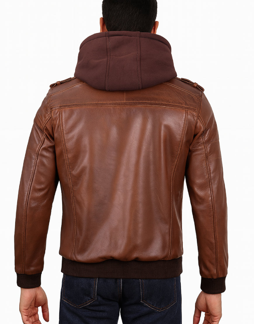 Mens-Cognac-Leather-Bomber-Jacket-With-Removable-Hood-MBMBR-0004-back-1.webp
