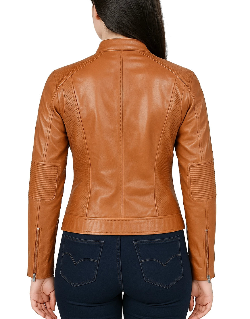Womens-Tan-Cafe-Racer-Leather-Jacket-WCAFR-0003-back.webp