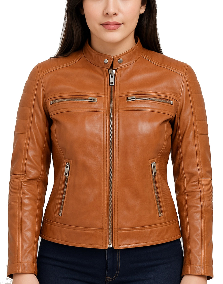 Womens-Tan-Cafe-Racer-Leather-Jacket-WCAFR-0003-front.webp
