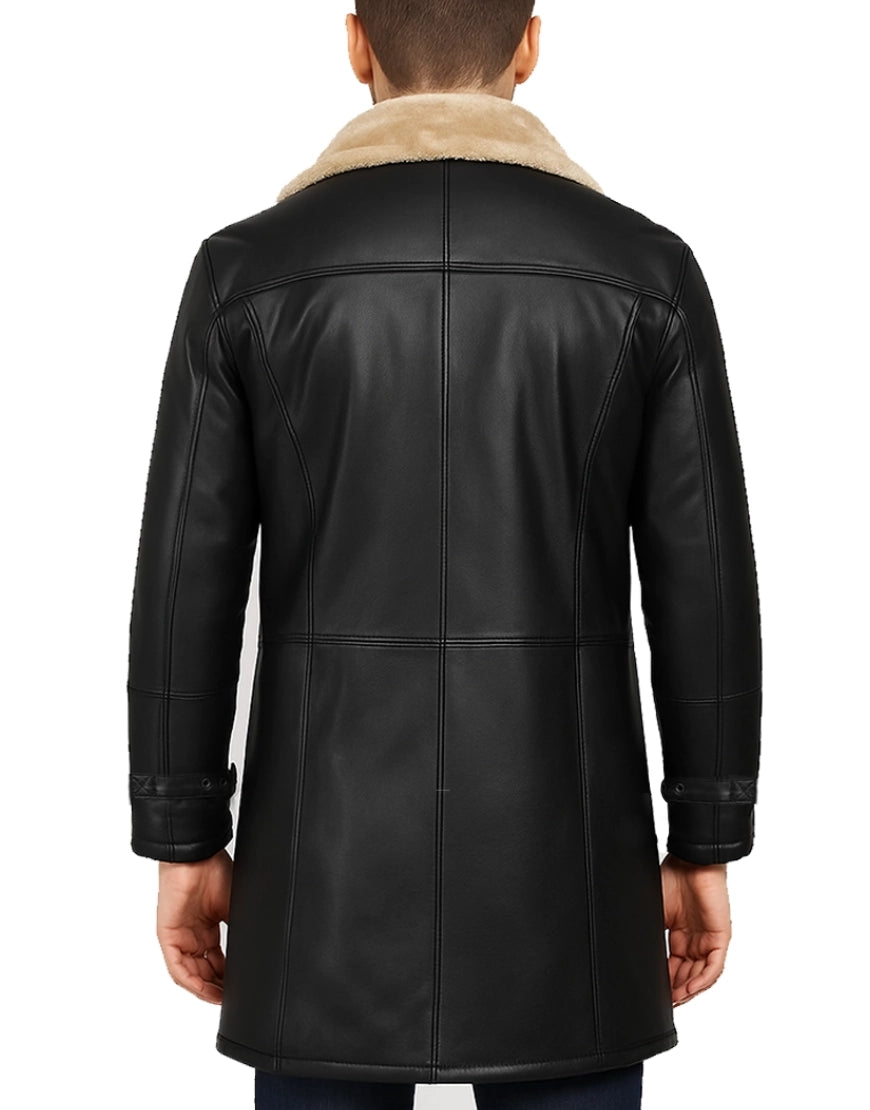 Mens-Black-34-Length-Shearling-Leather-Coat-MCOAT-0002-back.webp