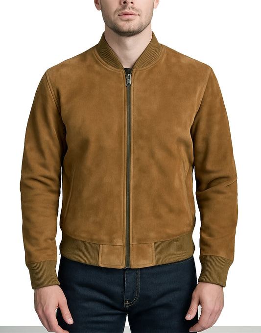 Mens-Light-Brown-Suede-Bomber-Jacket-MSUED-0003-Front.webp