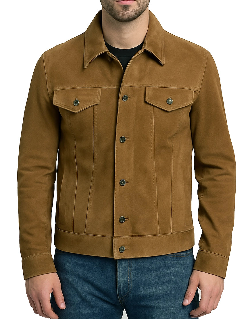 Mens-Real-Tan-Suede-Trucker-Jacket-MSUED-0002-Front.webp