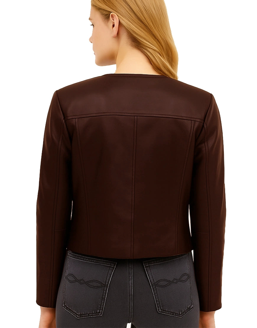 Womens-Black-Scallop-Edge-Leather-Jacket-UEJ-WLTHR-0028-back-brown.webp