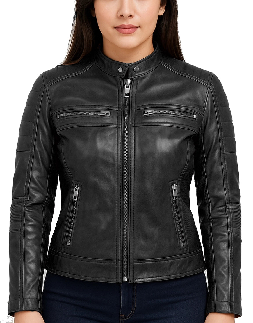 Womens-Tan-Cafe-Racer-Leather-Jacket-UEJ-WCAFR-0003-front-black.webp