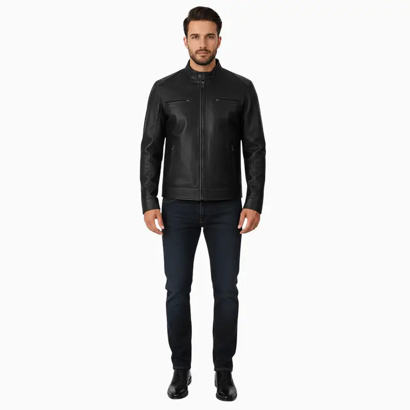 BikerStyleBlackJacketForMen