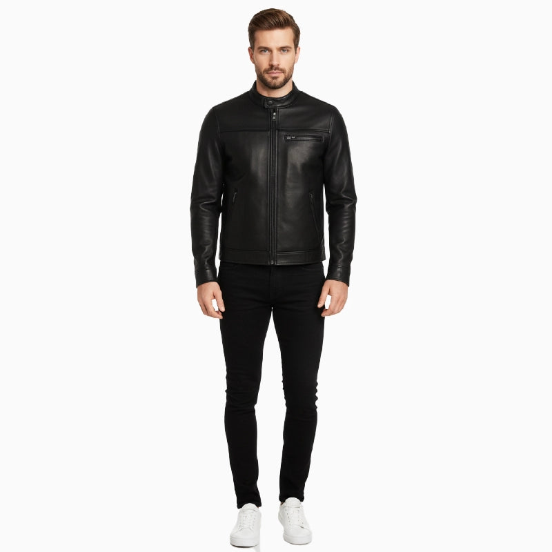 BikerStyleCafeRacerLeatherJacketMen
