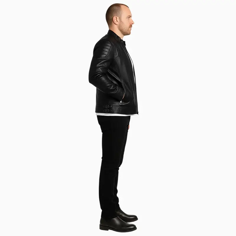 BlackRealLeatherJacketForMen