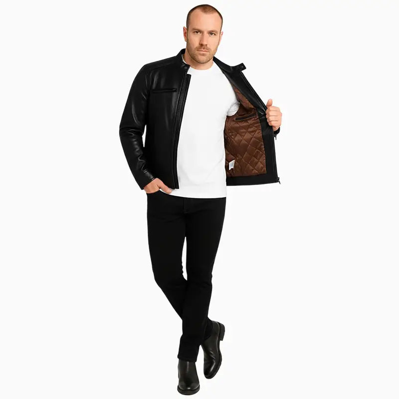 BlackRealRacerJacketForMen