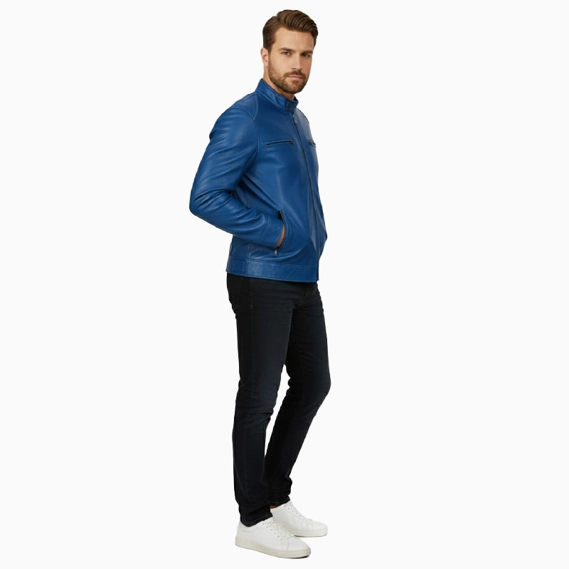 BlueLeatherJacketForMen