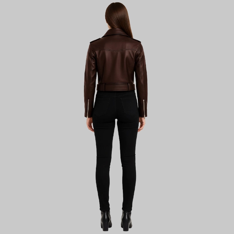 ClassicLapelCollarWomen_sBrownCroppedJacket