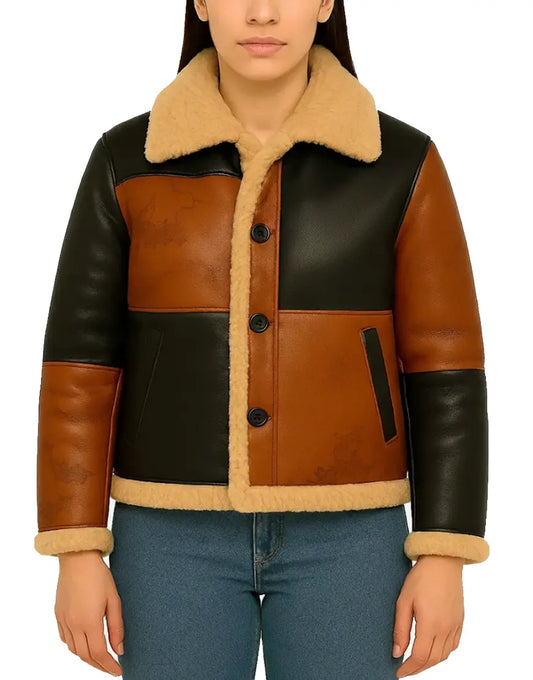 Halloween Style Block Color Bomber Jacket For Women