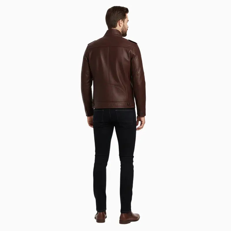 MenCafeRacerStyleDarkBrownJacket