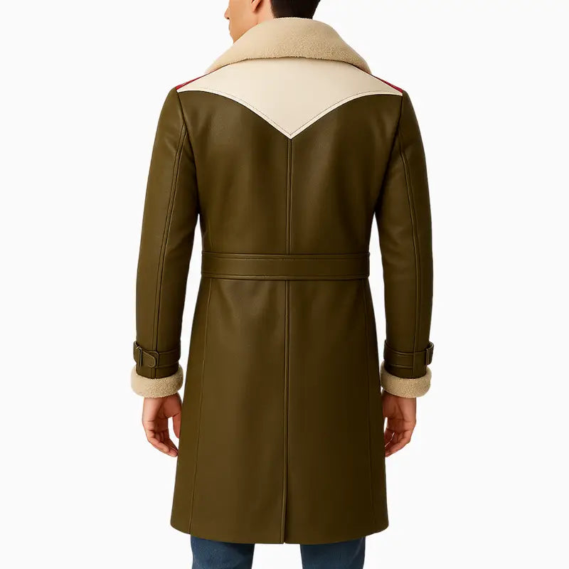 Men_sOliveGreenShearlingCollarBreastedLongCoat