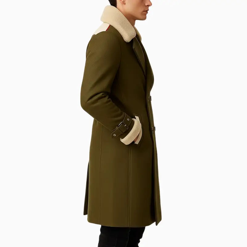 Men_sOliveGreenShearlingCollarDouble-BreastedCoat