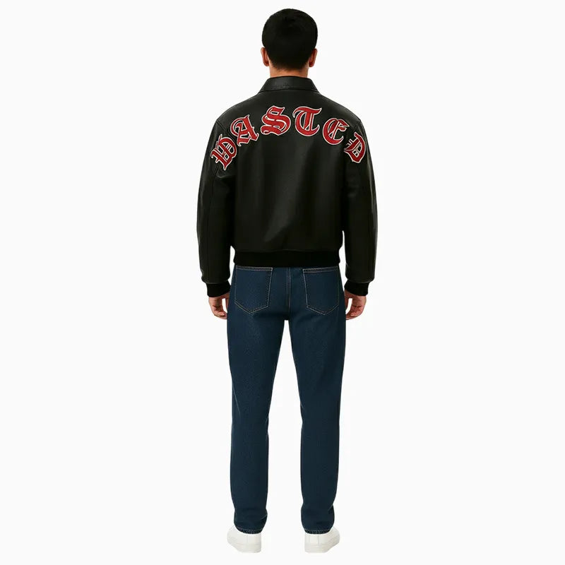 MensWastedParisKingdomCurveBlackVarsityJacket