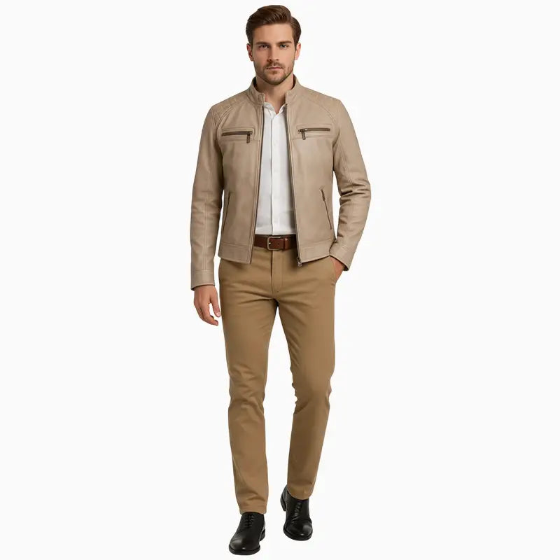 PremiumLeatherMen_sQuiltedBeigeJacket