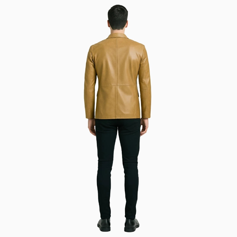 PremiumQualityMen_sBrownLeatherBlazer