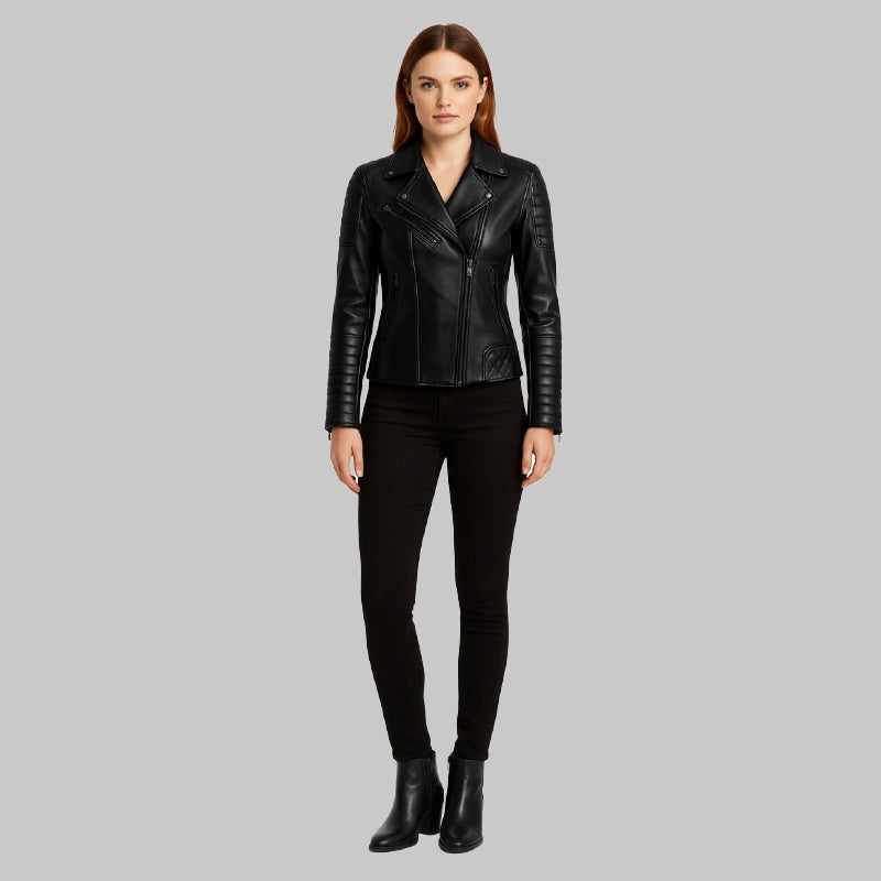 QuiltedBlackLeatherJacketWomen