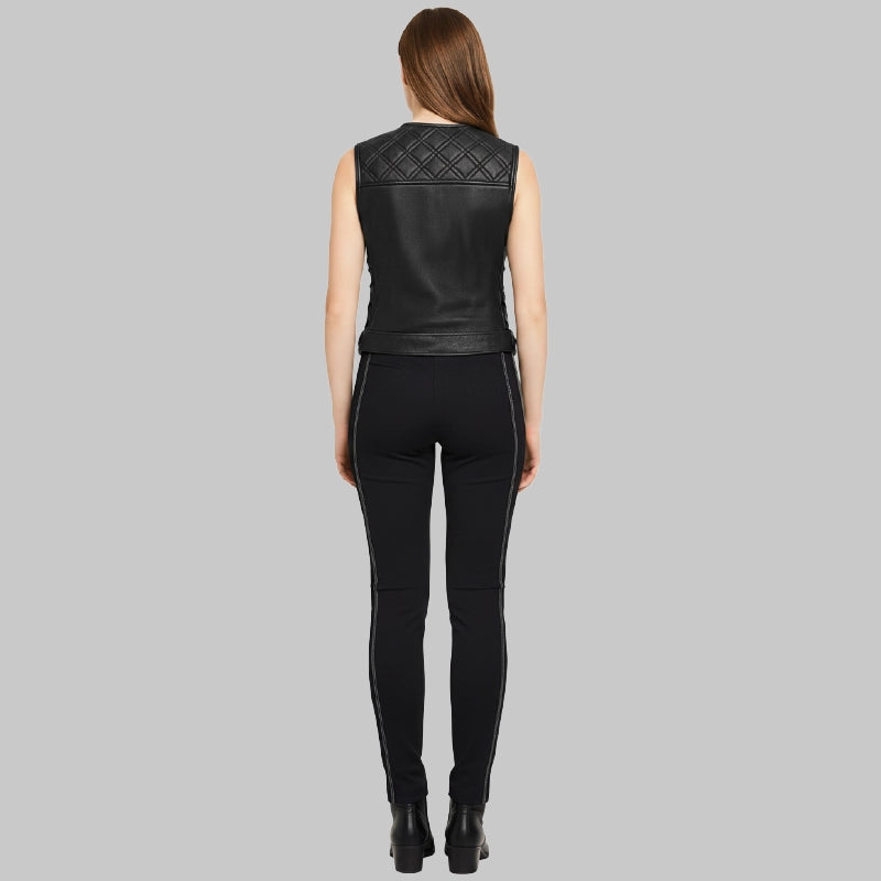 QuiltedMotorcycleVestForWomen