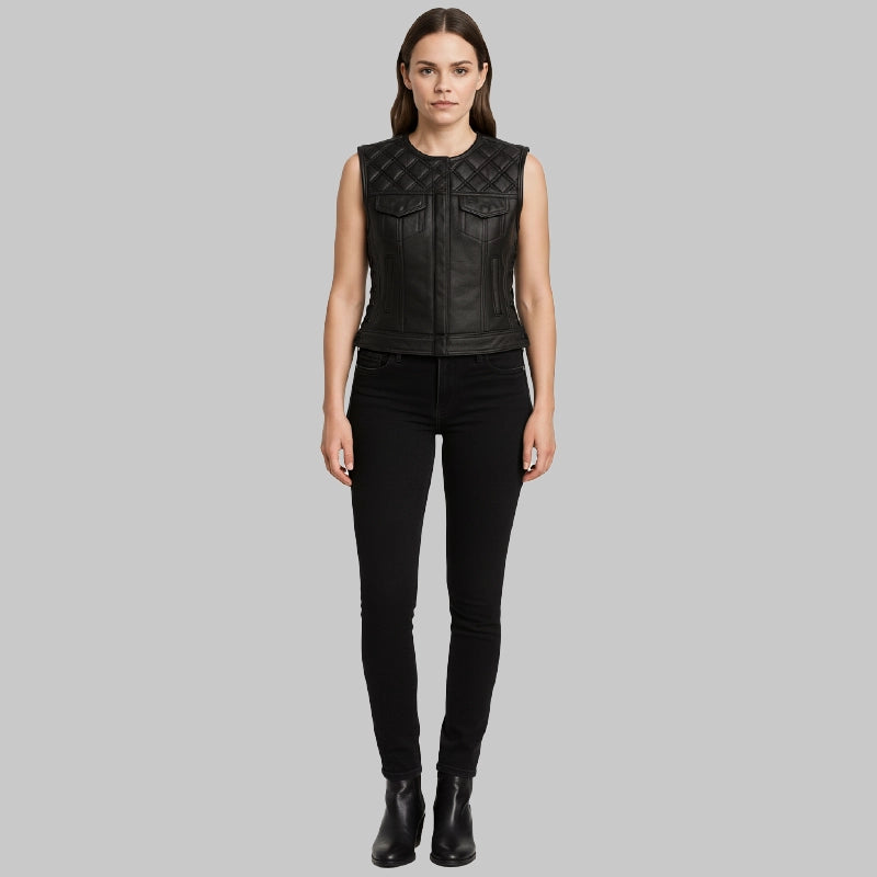 QuiltedMotorcycleVestWomen