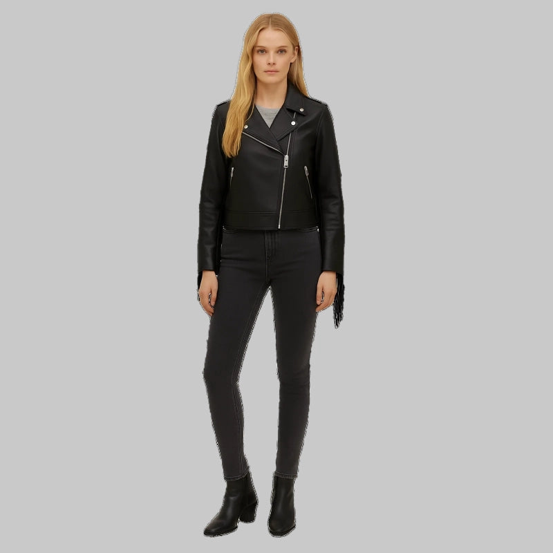 RealLeatherBikerFringeJacketForWomen