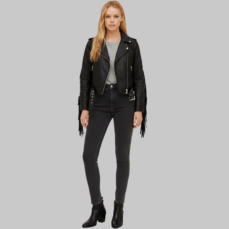 RealLeatherBlackBikerJacketForWomen