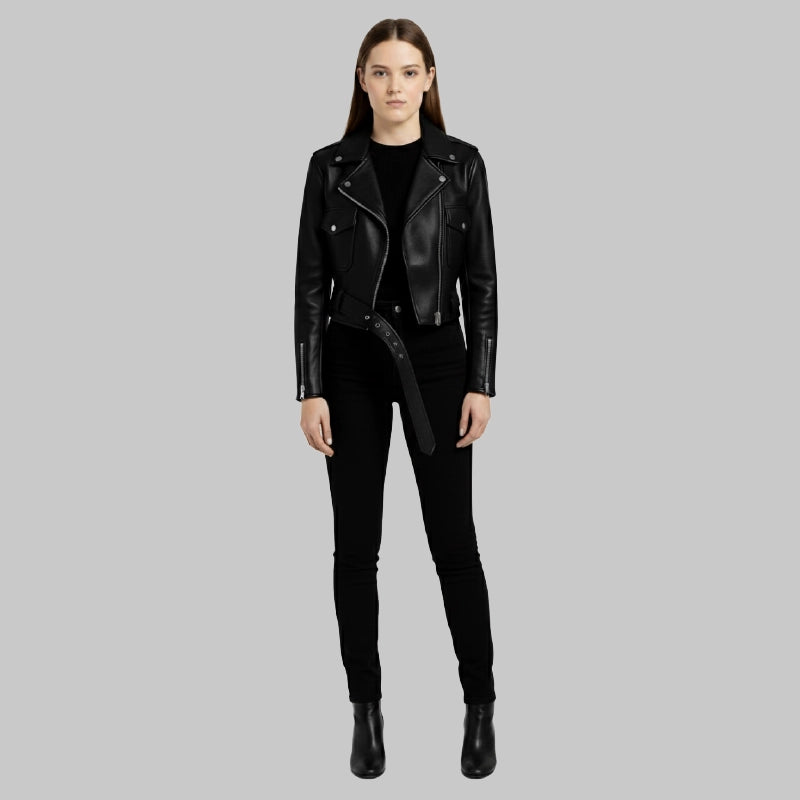 RealLeatherCroppedJacketForWomen