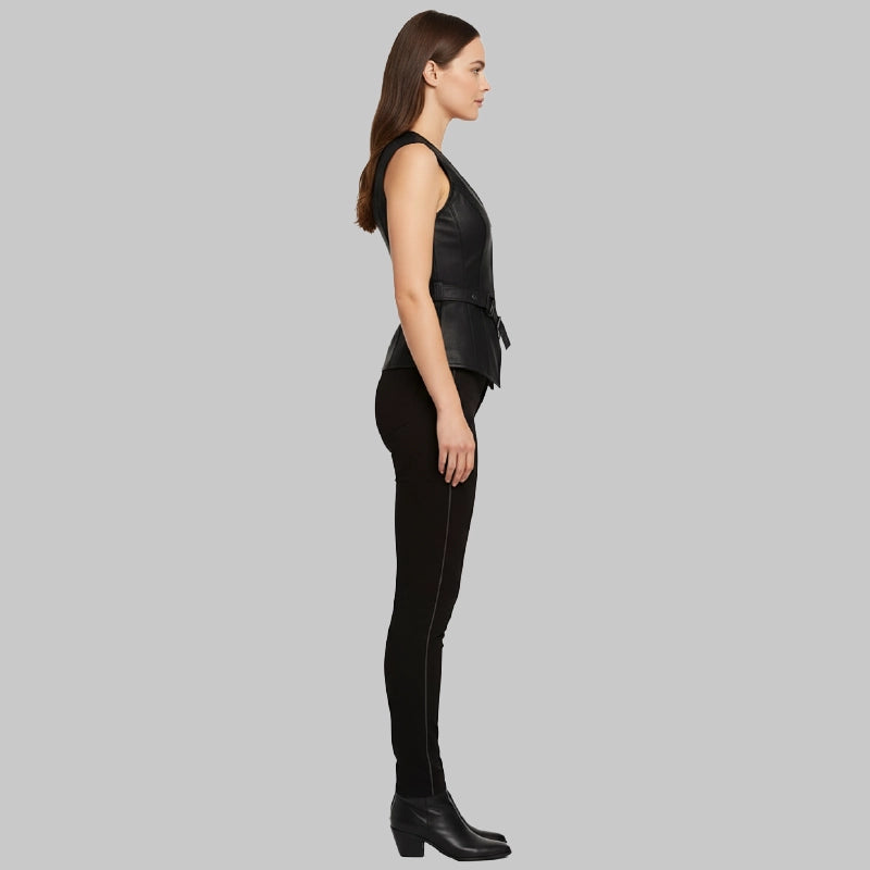 SatinLiningClassicBlackVestForWomen