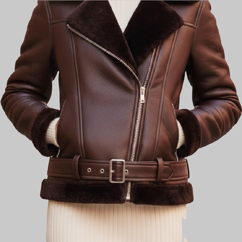 VintagebrownWomen_sShearlingJacket