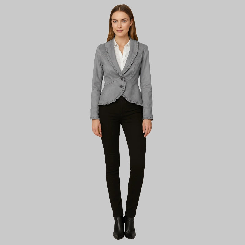Women_sGrayLeatherBlazer