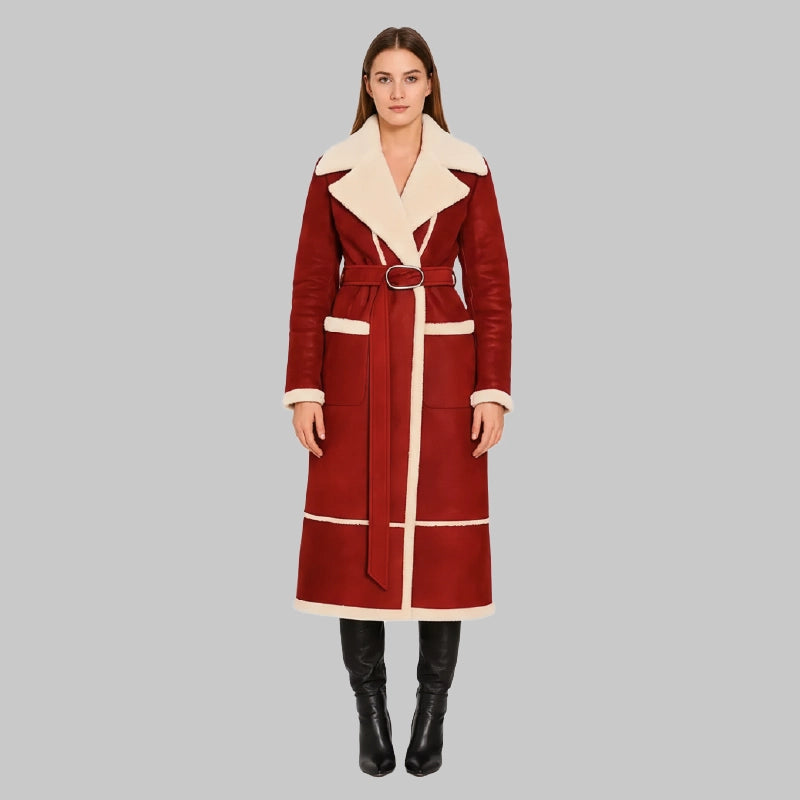 Women_sLongSuedeShearlingCoatBeltAdjustment
