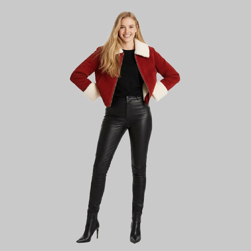 Women_sRedAviatorStyleSuedeJacket