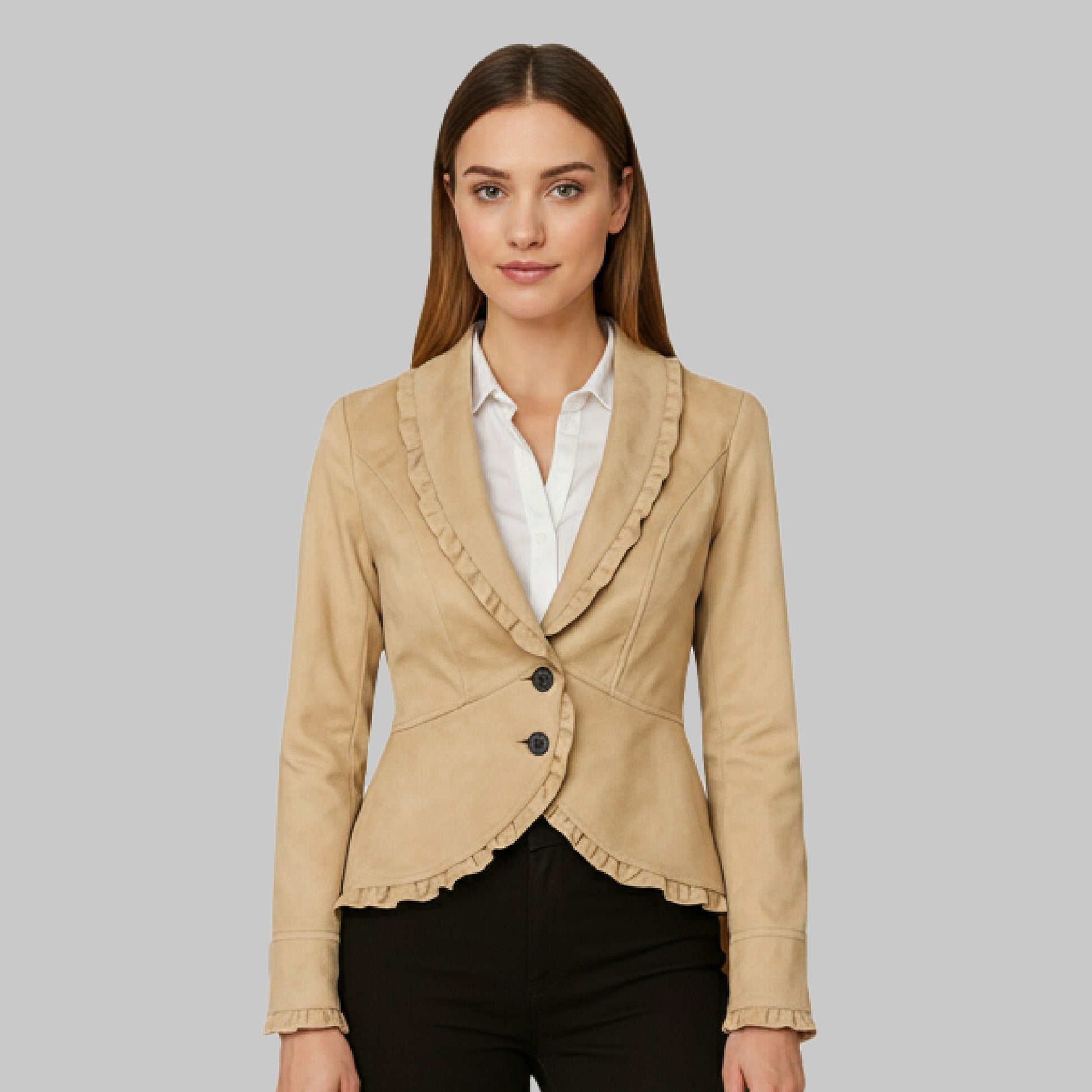 Women_sSuedeBeigeLeatherBlazr