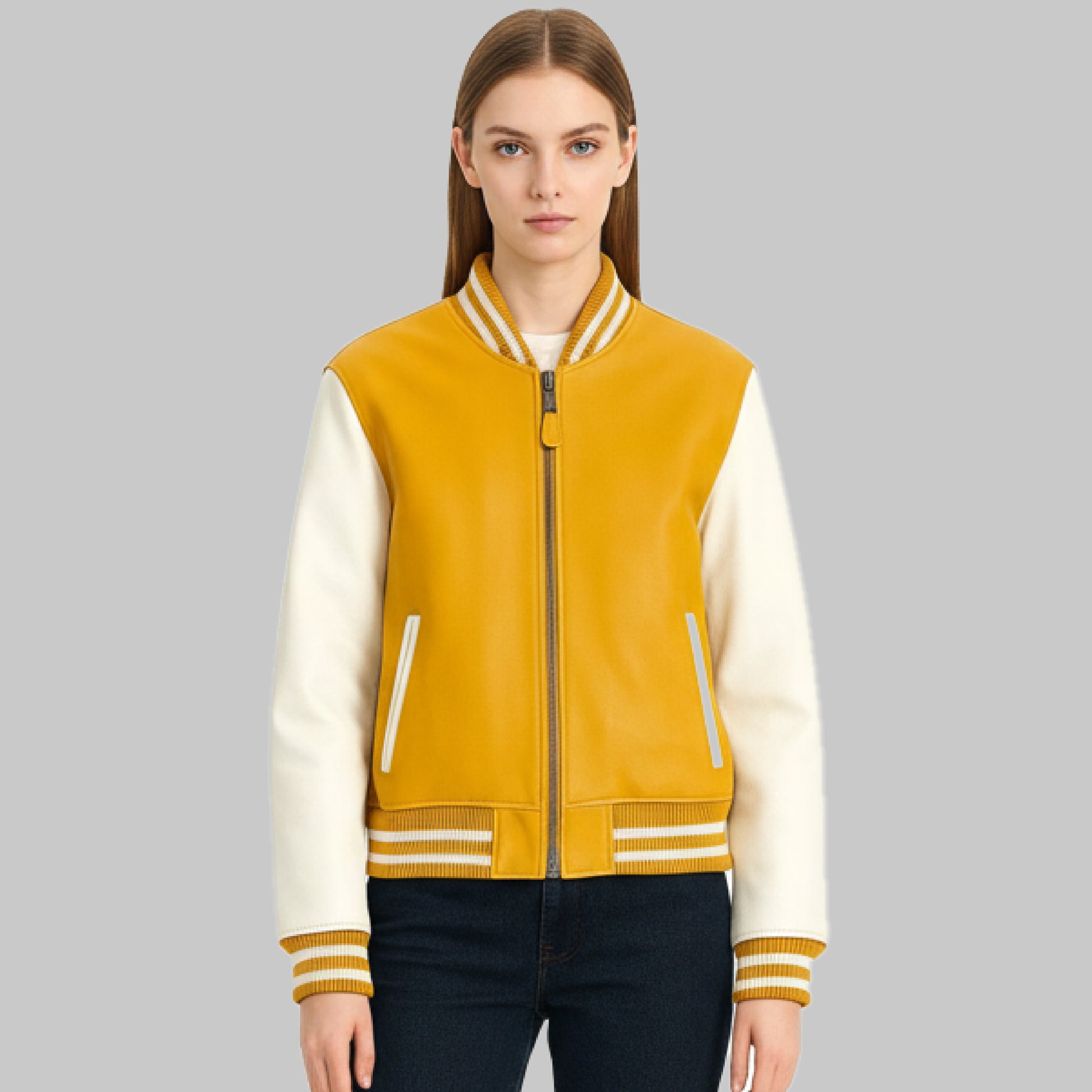 Women_sYellowandWhiteVarstyJacket