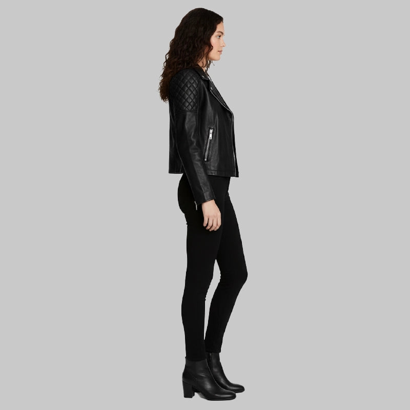 WomensBlackBikerJacket