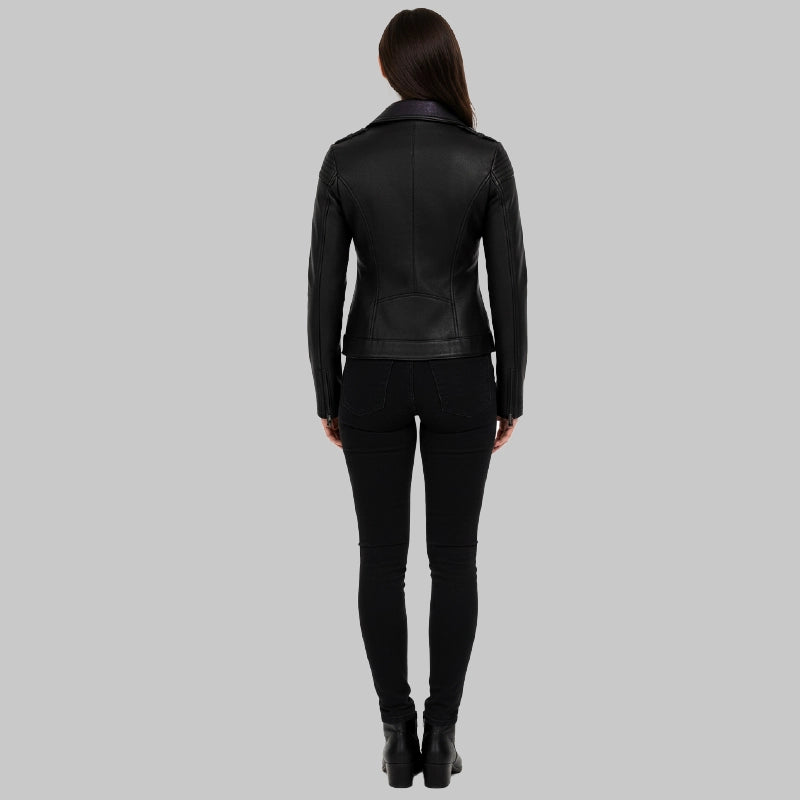 WomensBlackMotorcycleLeatherJacket