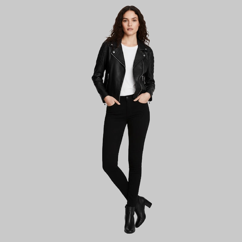 WomensBlackOklahomaBikerJacket