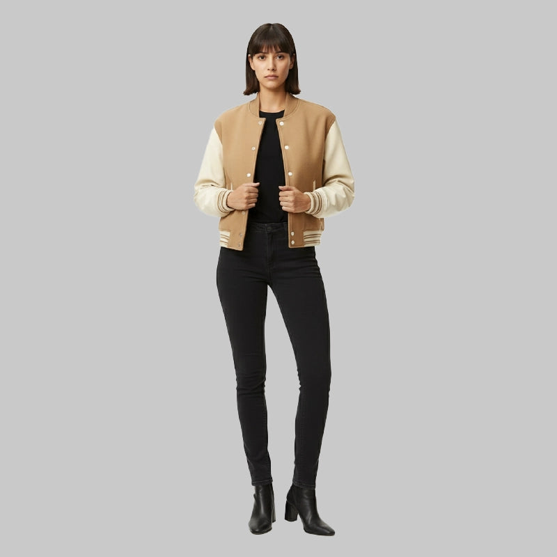 WomensBrownVarsityJacket