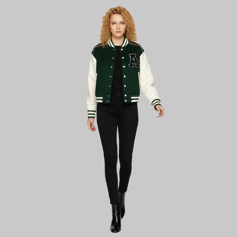 WomensGreenandWhiteJacket