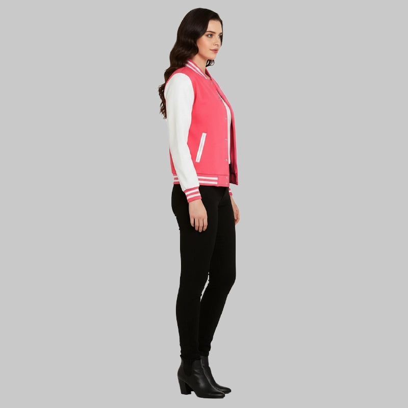 WomensPinkandWhiteJacket