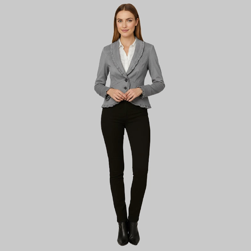 WomensSuedeGrayBlazer