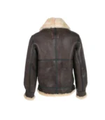 Mens Brown Shearling Aviator Leather Jacket - Image 2