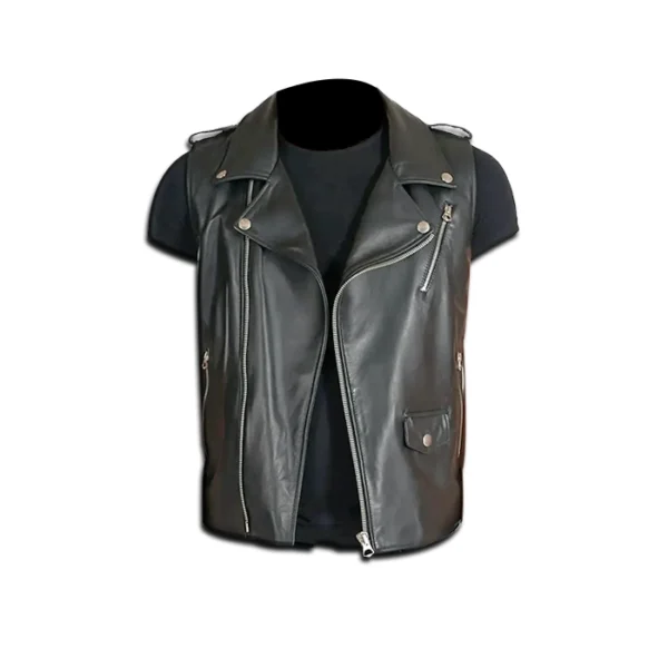 Men's Sleeveless Biker Leather Vest